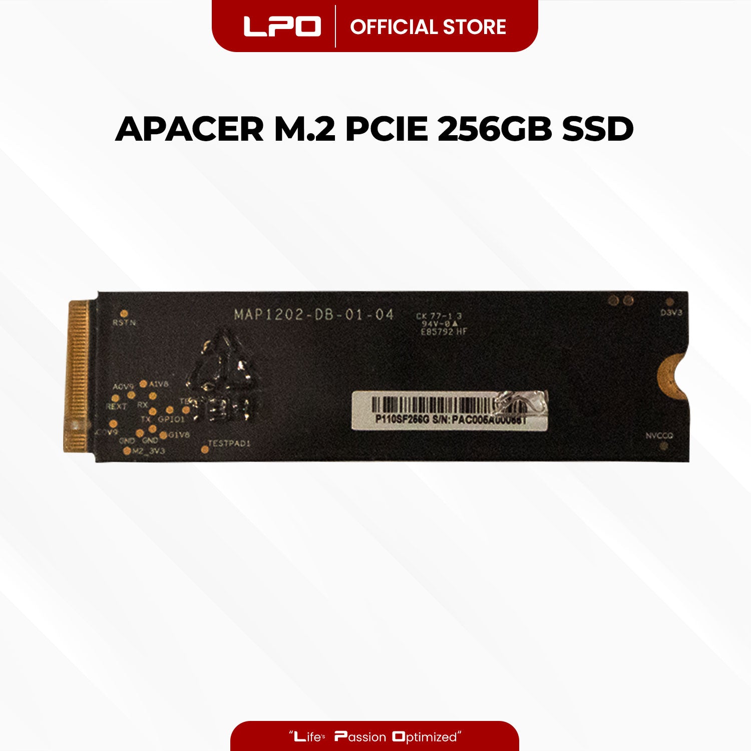 Apacer AS2280P4 256GB M.2 PCIe Gen3 x4 SSD (AP256GAS2280P4)