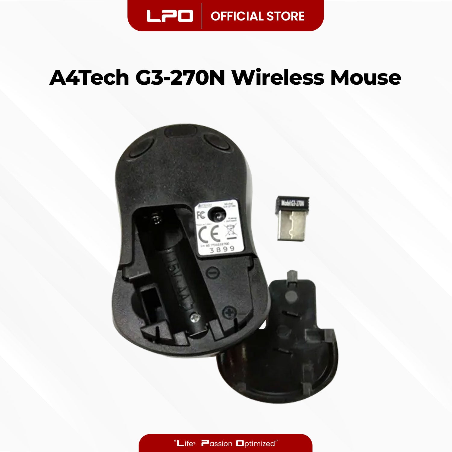 A4Tech G3-270N Wireless Mouse with USB Receiver For PC and Laptop