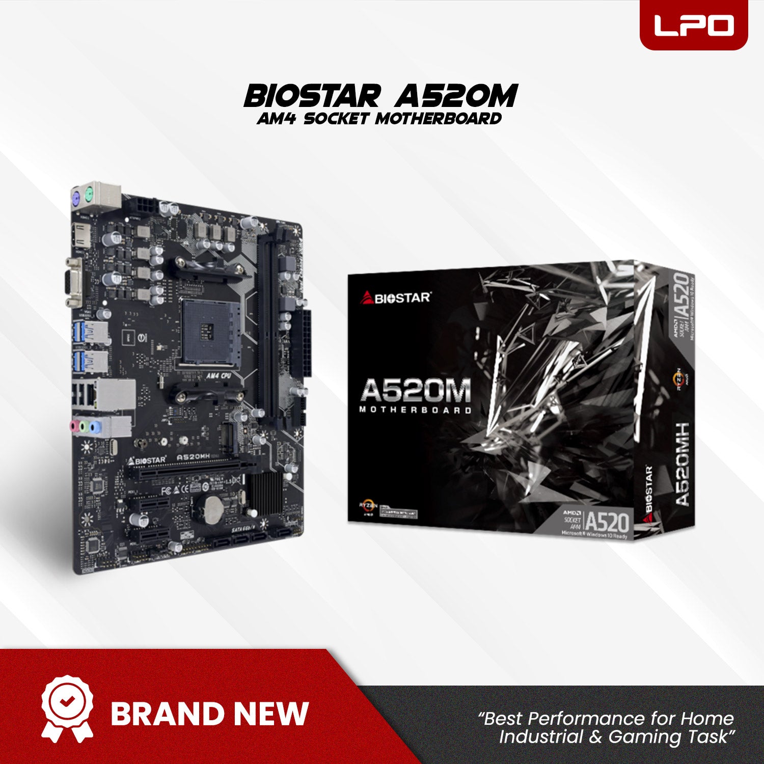 Ready to Build: Biostar A520M AM4 Socket Motherboard