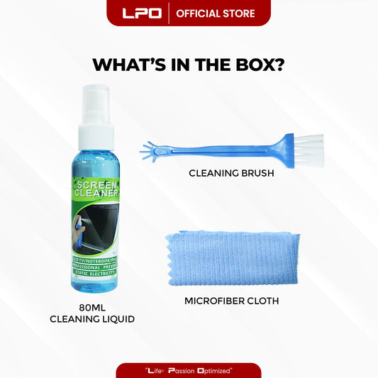 LPO Laptop LCD Cleaning Cleaner Screen Cleaner 3 in 1 For Any Type of LCD Screen