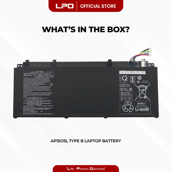 Laptop Battery AP15O5L TYPE B Compatible with	Acer Aspire S 13 Acer Aspire S13 S5-371