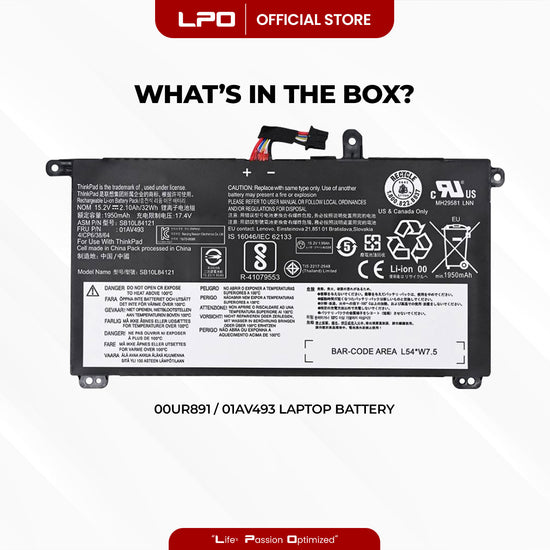 Laptop Battery 00UR891 / 01AV493 Compatible with Lenovo ThinkPad T570 T580 P51S P52S
