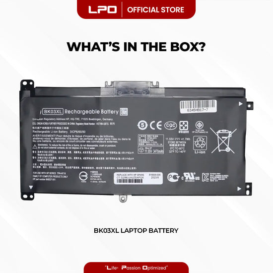 Laptop Battery BK03XL Compatible with HP Battery BK03XL Compatible part numbers: 916366-421