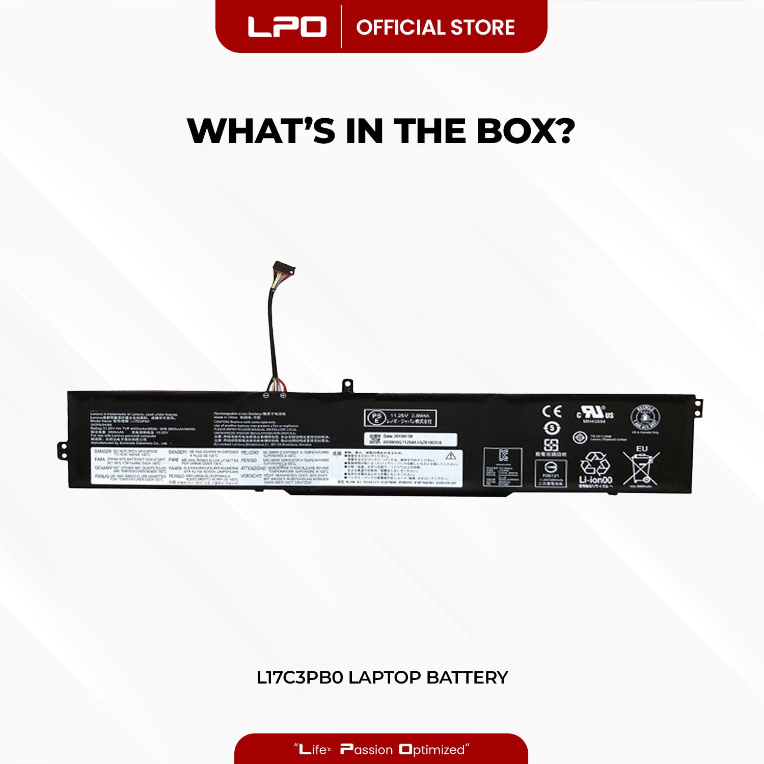 Laptop Battery L17C3PB0 Compatible with Lenovo IdeaPad 330-15ICH Series L17C3PB0, L17M3PB1