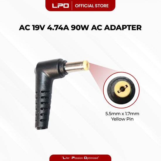 Laptop Charger Acer 19V 4.74A 90W Yellow Pin 5.5mm x 1.7mm Compatible with Acer Aspire 9420 9510