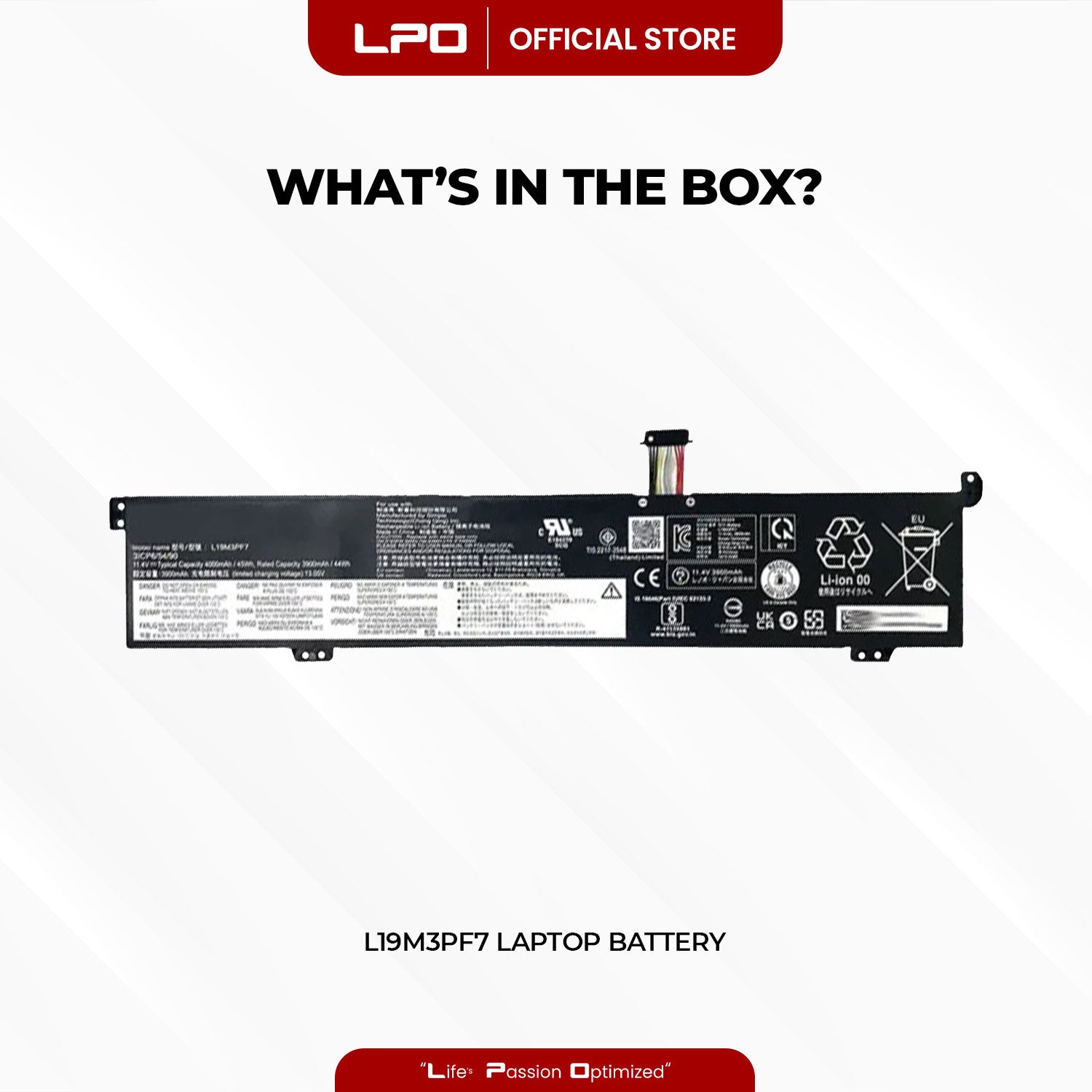Laptop Battery L19M3PF7 Compatible with Lenovo Ideapad Creator 5 15IMH05-82D40014SB