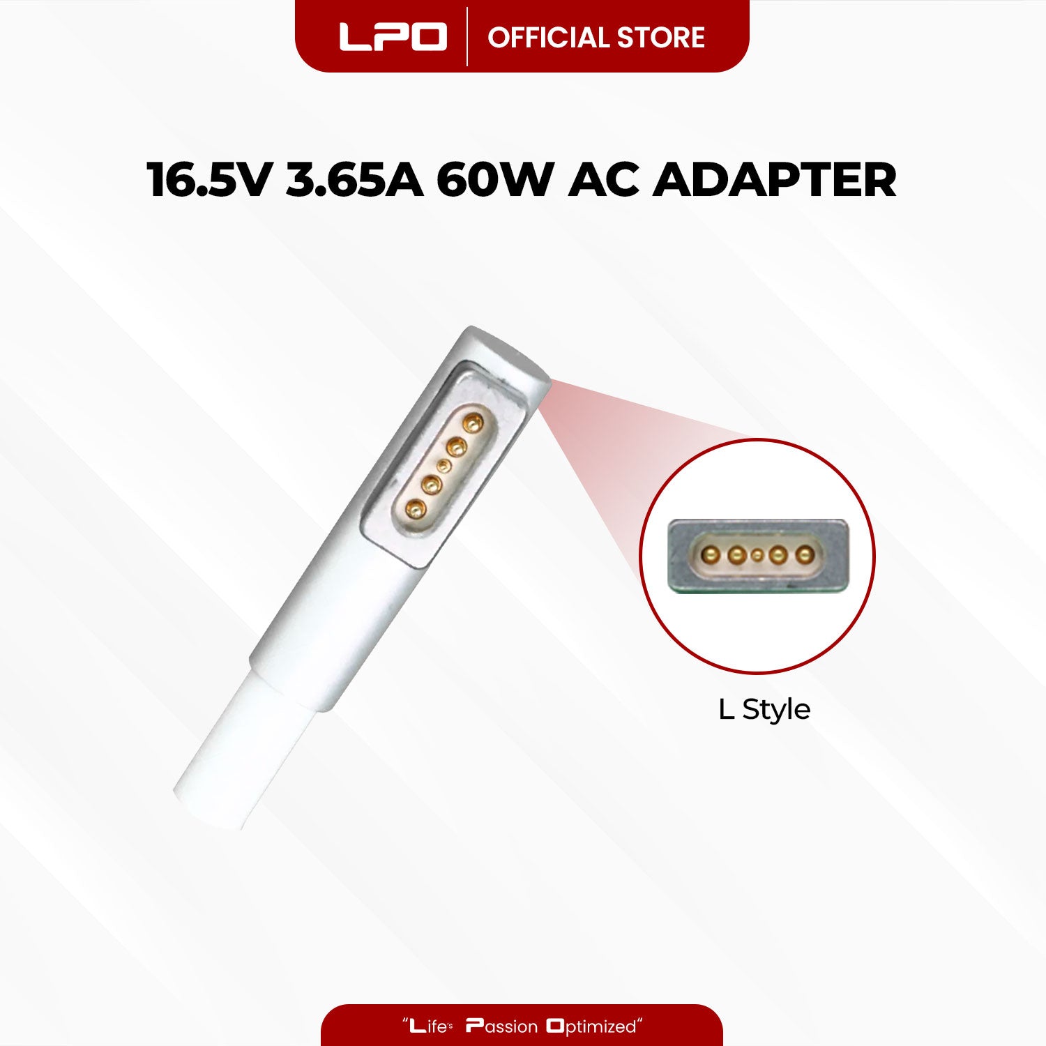 Laptop Charger MacBook 16.5V 3.65A 60W L Style Compatible with 13-inch MacBook Pro A1184 A1330 A1344 A1435