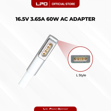 Laptop Charger MacBook 16.5V 3.65A 60W L Style Compatible with 13-inch MacBook Pro A1184 A1330 A1344 A1435