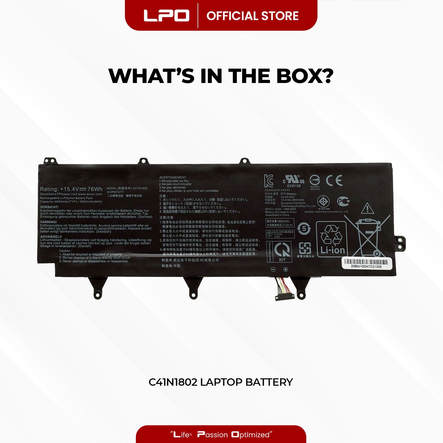 Laptop Battery C41N1802 Compatible with Asus ROG Zephyrus S 3s Plus GX701 GX701GW