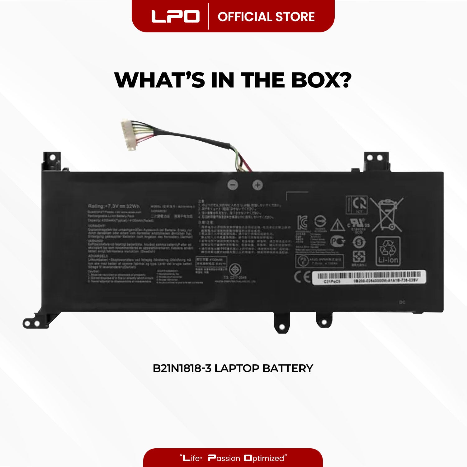 Laptop Battery B21N1818-3 Compatible with Asus M509 M509DA-EJ153T Series Notebook
