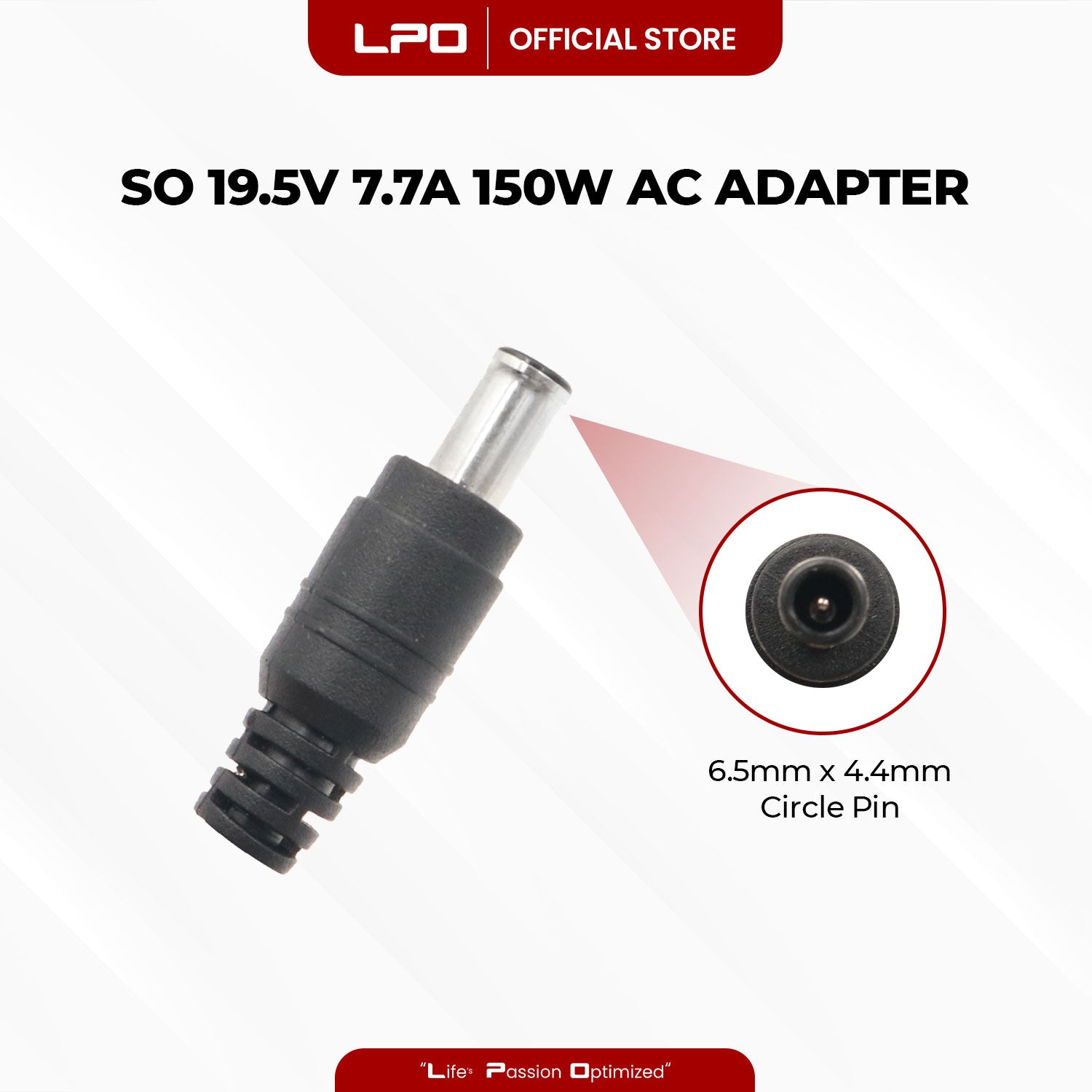 Laptop Charger Sony 19.5V 7.7A 150W Circle Pin 6.5mm x 4.4mm Compatible with Sony VGP-AC19V54