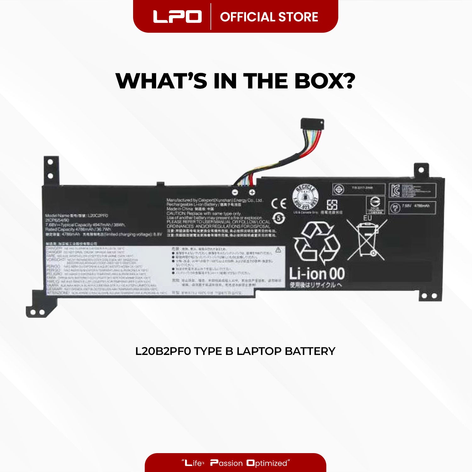 Laptop Battery L20B2PF0 Type B Compatible with Lenovo IdeaPad 3-14ADA6 3-14ALC6 3-14ITL6 3-15ADA6 3-15ALC6 Series - LPO Laptop PC-Outlet