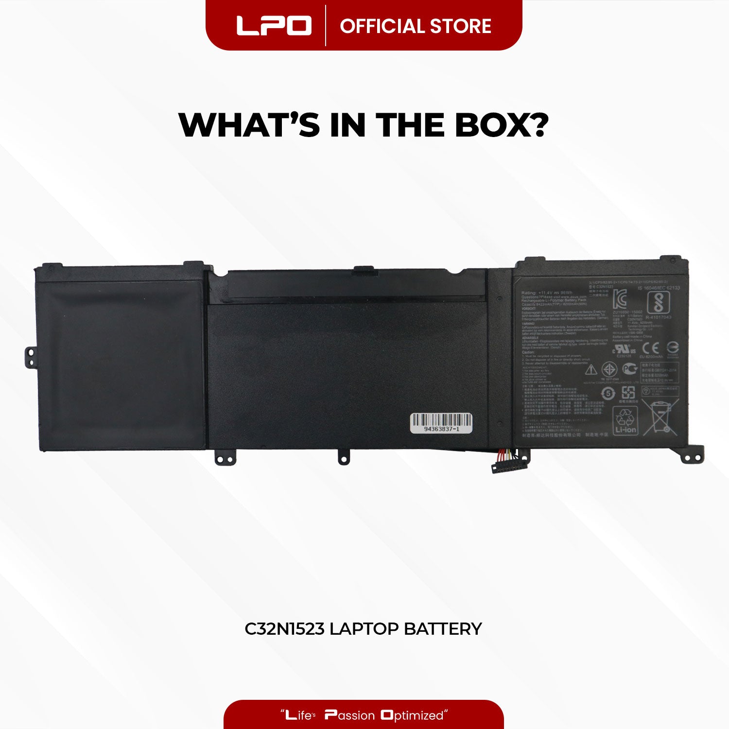 Laptop Battery C32N1523 Compatible with Asus N501L UX501V W ZenBook Pro UX501VW Series - LPO Laptop PC-Outlet