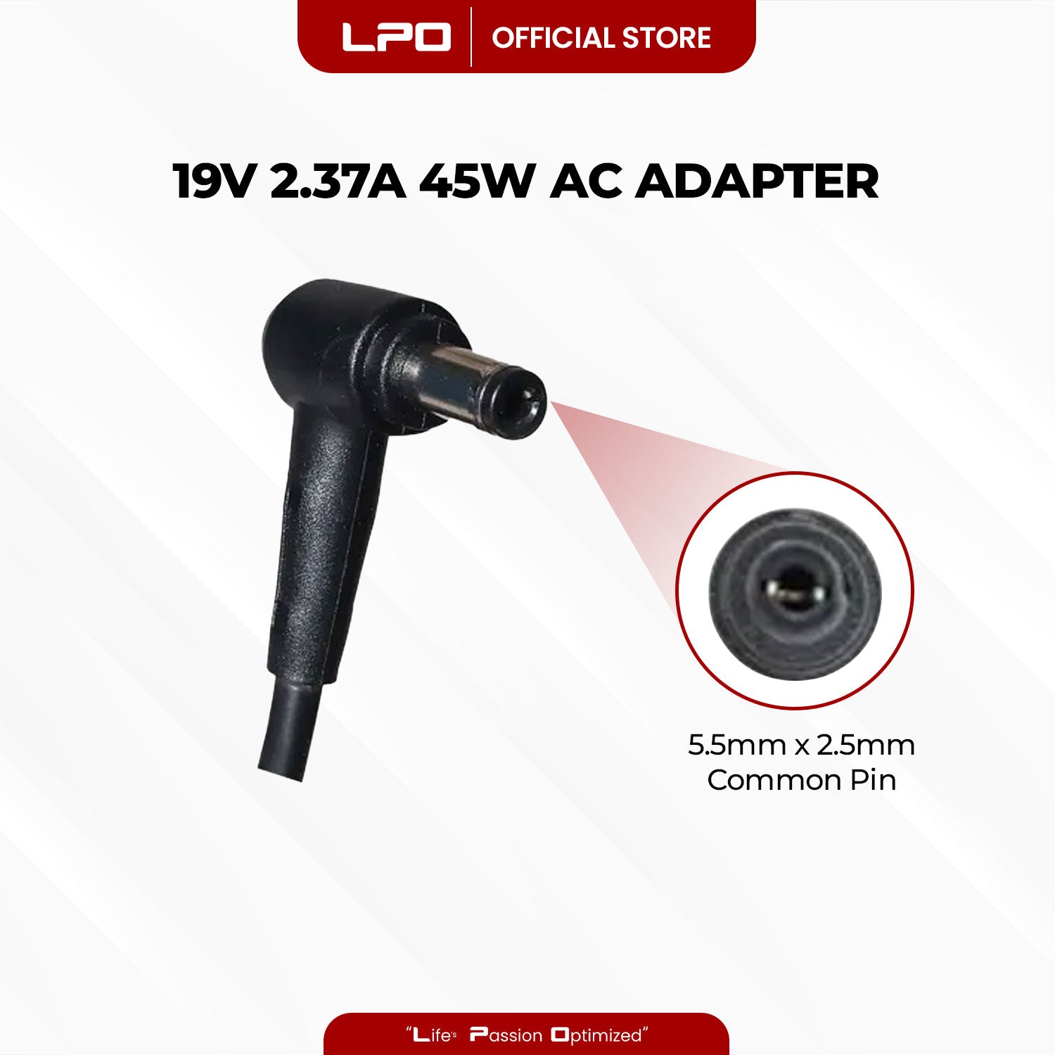 Laptop Charger Asus 19V 2.37A 45W Common Pin 5.5mm x 2.5mm Compatible with Asus X551CA-SX024H SX029H PA-1450-55