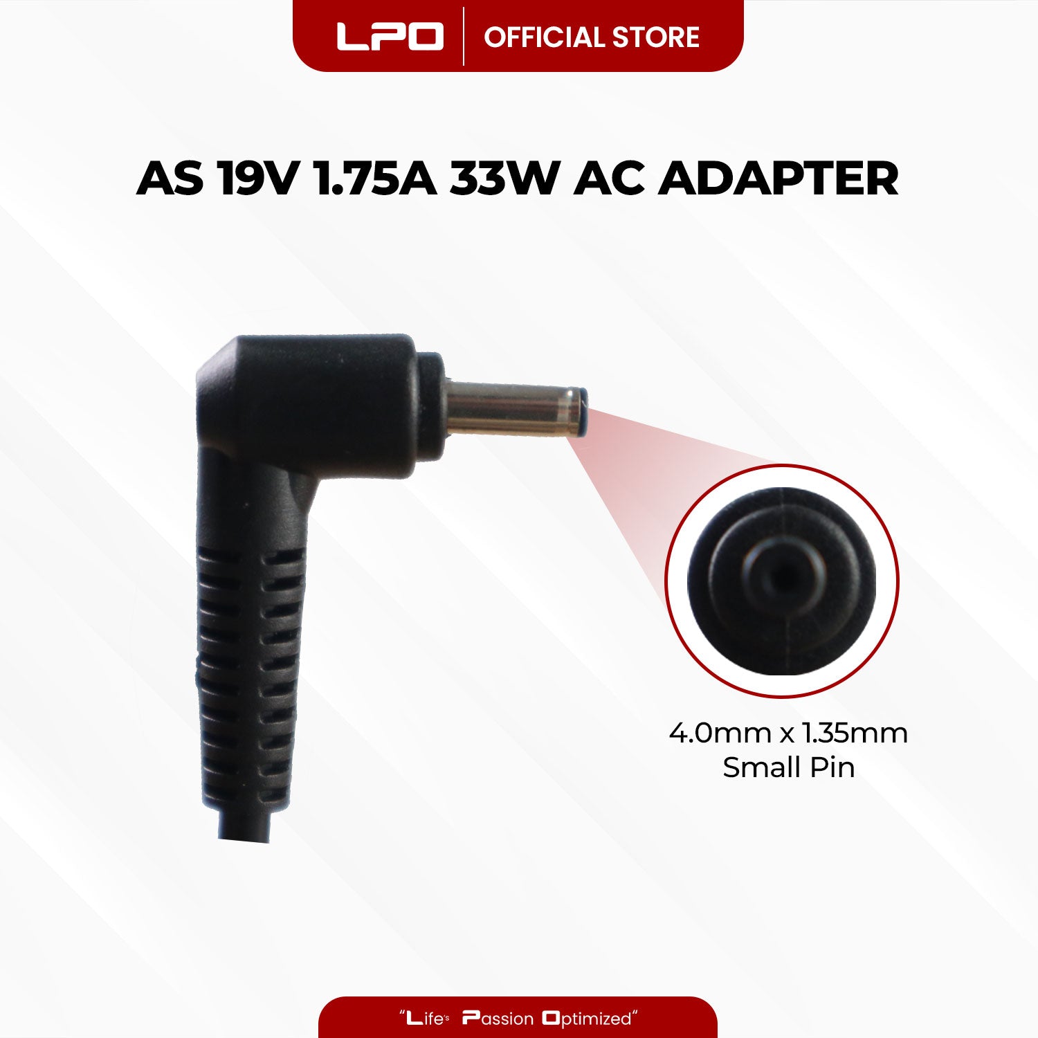 Laptop Charger Asus 19V 1.58A / 1.75A 33W Small Pin 4.0mm x 1.35mm Compatible with Asus C200 C200MA