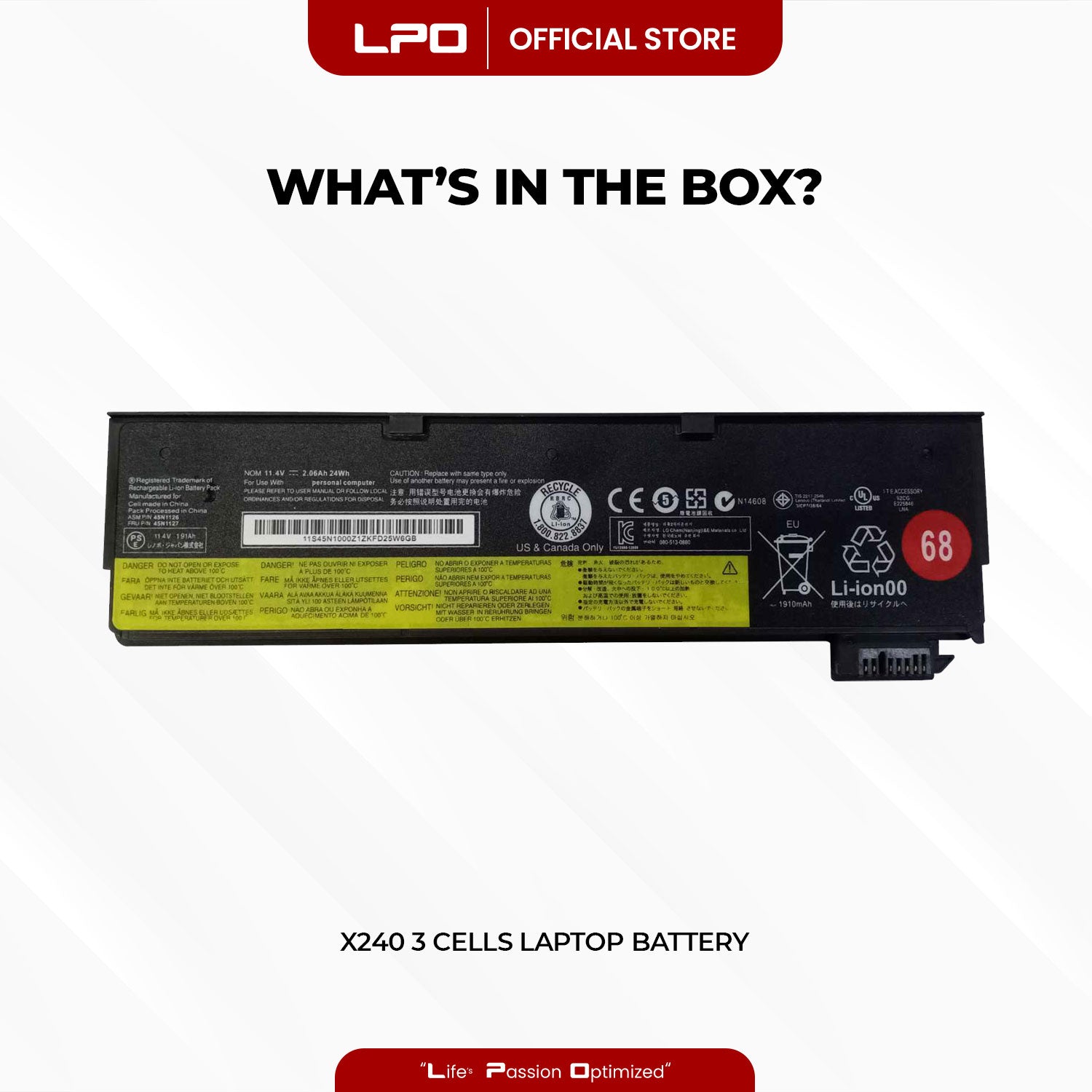 Laptop Battery X240 3 Cells Compatible with Lenovo ThinkPad T440 T440S X240 X240s S440