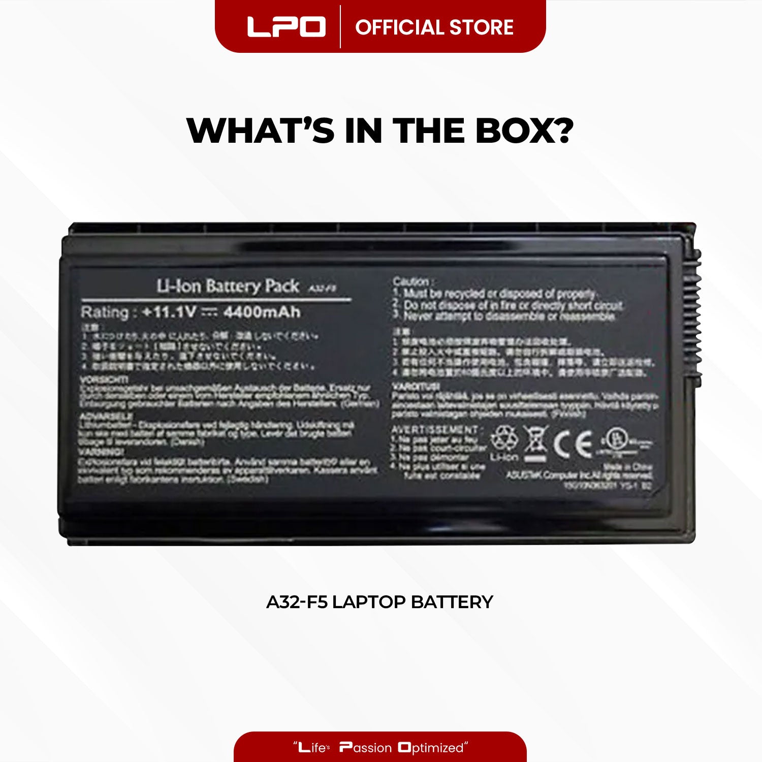 Laptop Battery A32-F5  Compatible with Asus F5 °F5GL F5 M F5 N F5R F5RL F5SL F5Sr
