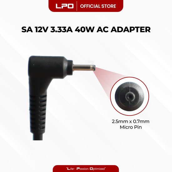 Laptop Charger Samsung 12V 3.33A 40W Micro Pin 2.5mm x 0.7mm Compatible with Samsung Chromebook 3 XE500C13
