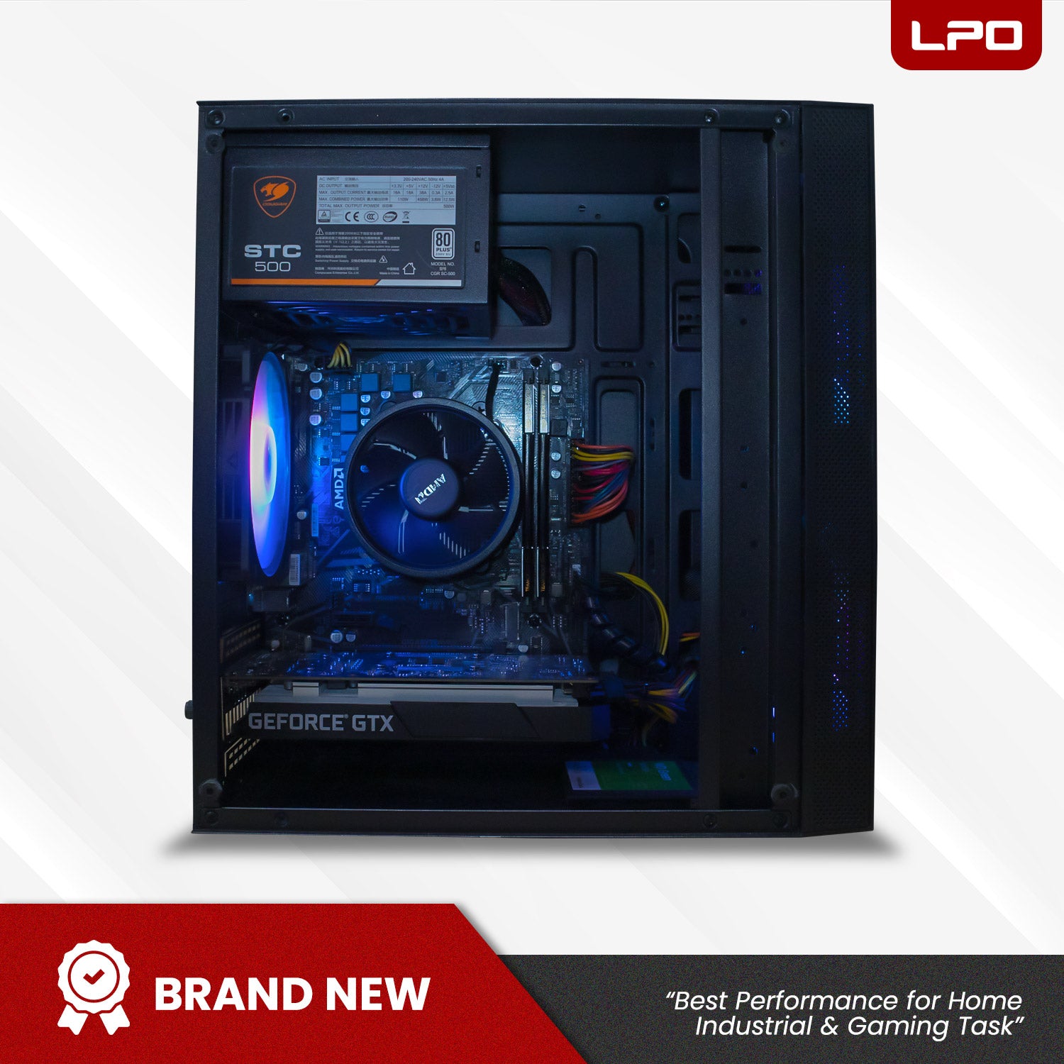 Gaming Desktop Unit AMD Ryzen 5 4500 6Cores 3.60Ghz A520M-K V2 AM4 Socket Motherboard NVIDIA GeForce GTX 1650 4GB 16GB DDR4 480GB 2.5