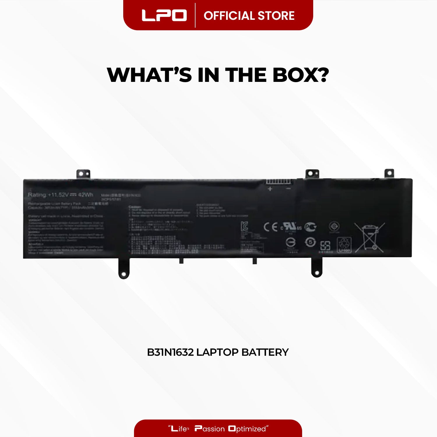 Laptop Battery B31N1632 Compatible with Asus Vivobook 14 X405UA-BM337T, X405UA-BM519T, X405UA-BV505T
