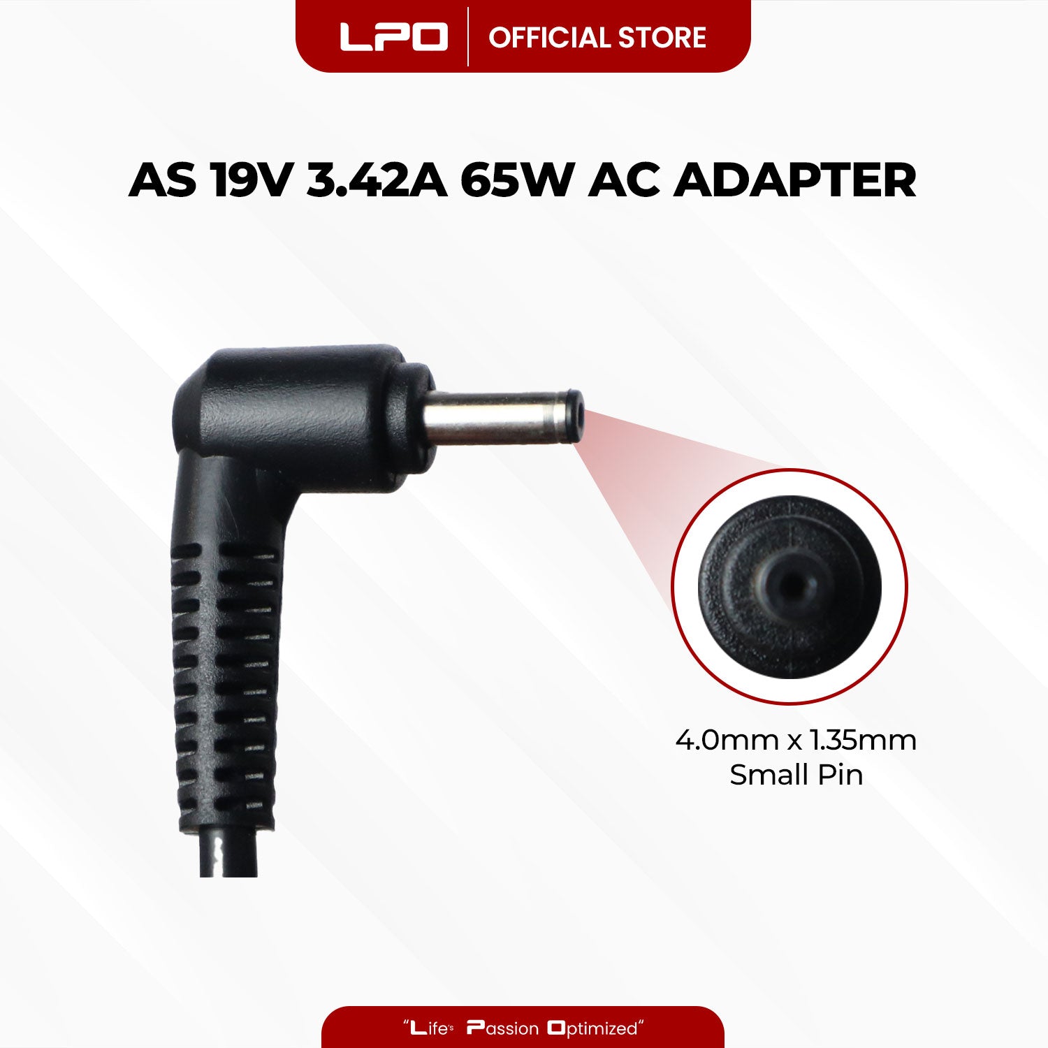 Laptop Charger Asus 19V 3.42A 65W Small Pin 4.0mm x 1.35mm Compatible with Asus Expertbook P5440FF