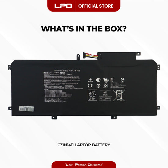 Laptop Battery C31N1411 Compatible with Asus ZenBook UX305 UX305F UX305FA UX305C - LPO Laptop PC-Outlet
