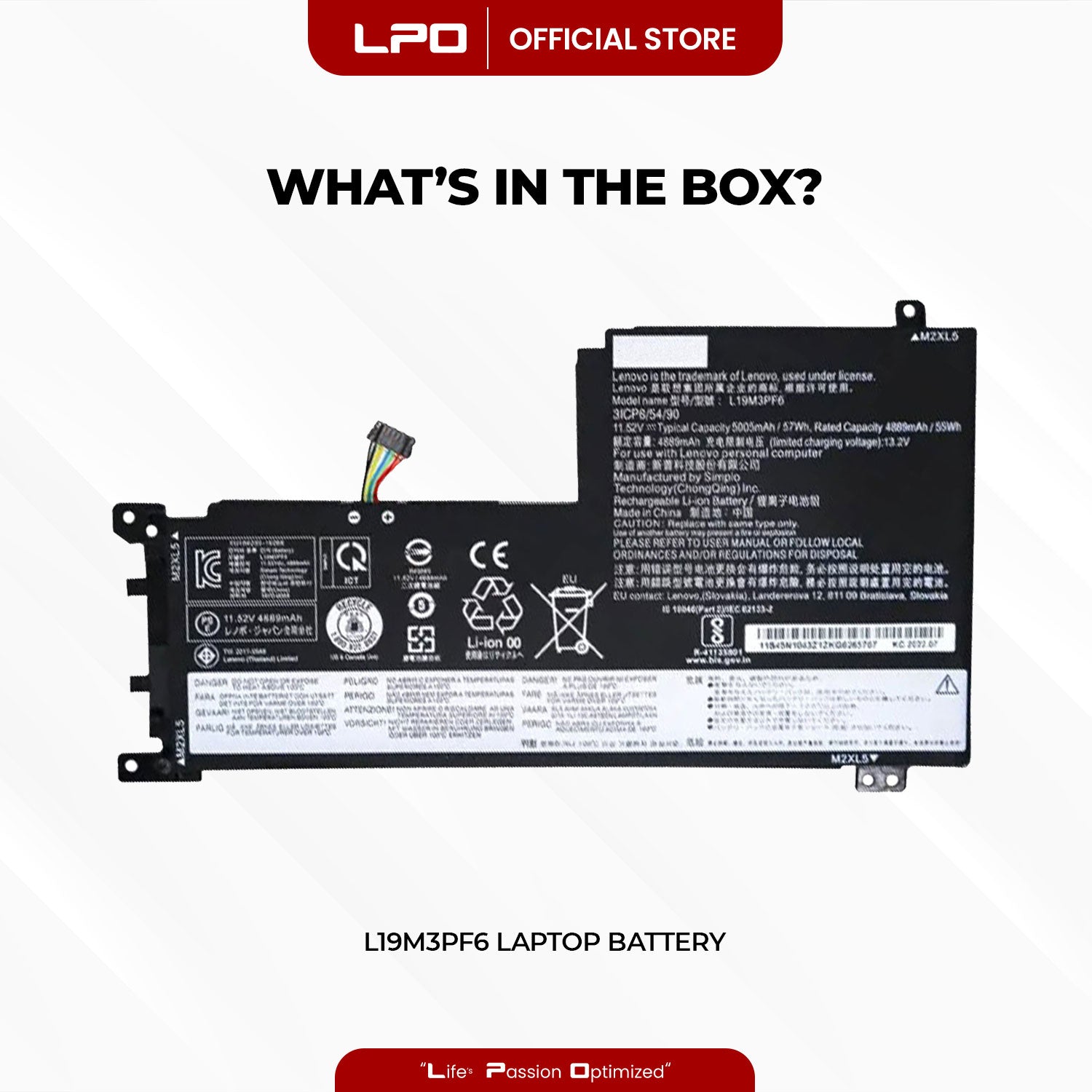Laptop Battery L19M3PF6 Compatible with Lenovo Ideapad 5-15IIL05 5-15ARE05 Series
