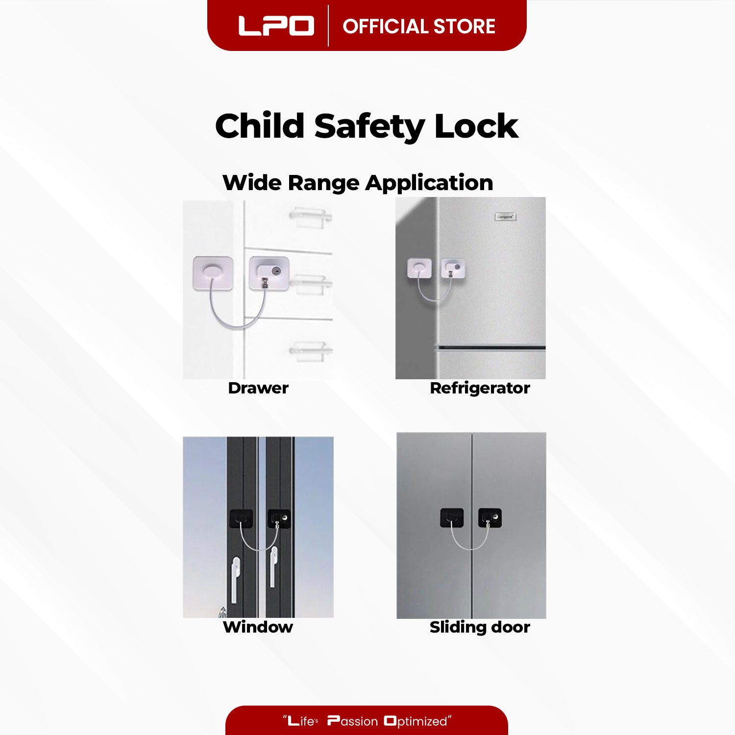 Multifunctional Child Safety Locks Baby Proof Strong Adhesive Guard Lock with Keys For Fridge, Cabinets, Drawers, Windows