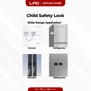 Multifunctional Child Safety Locks Baby Proof Strong Adhesive Guard Lock with Keys For Fridge, Cabinets, Drawers, Windows