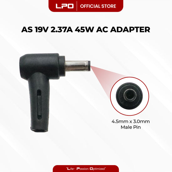 Laptop Charger Asus 19V 2.37A 45W Male Pin 4.5mm x 3.0mm Compatible with Asus ZenBook Flip UX560
