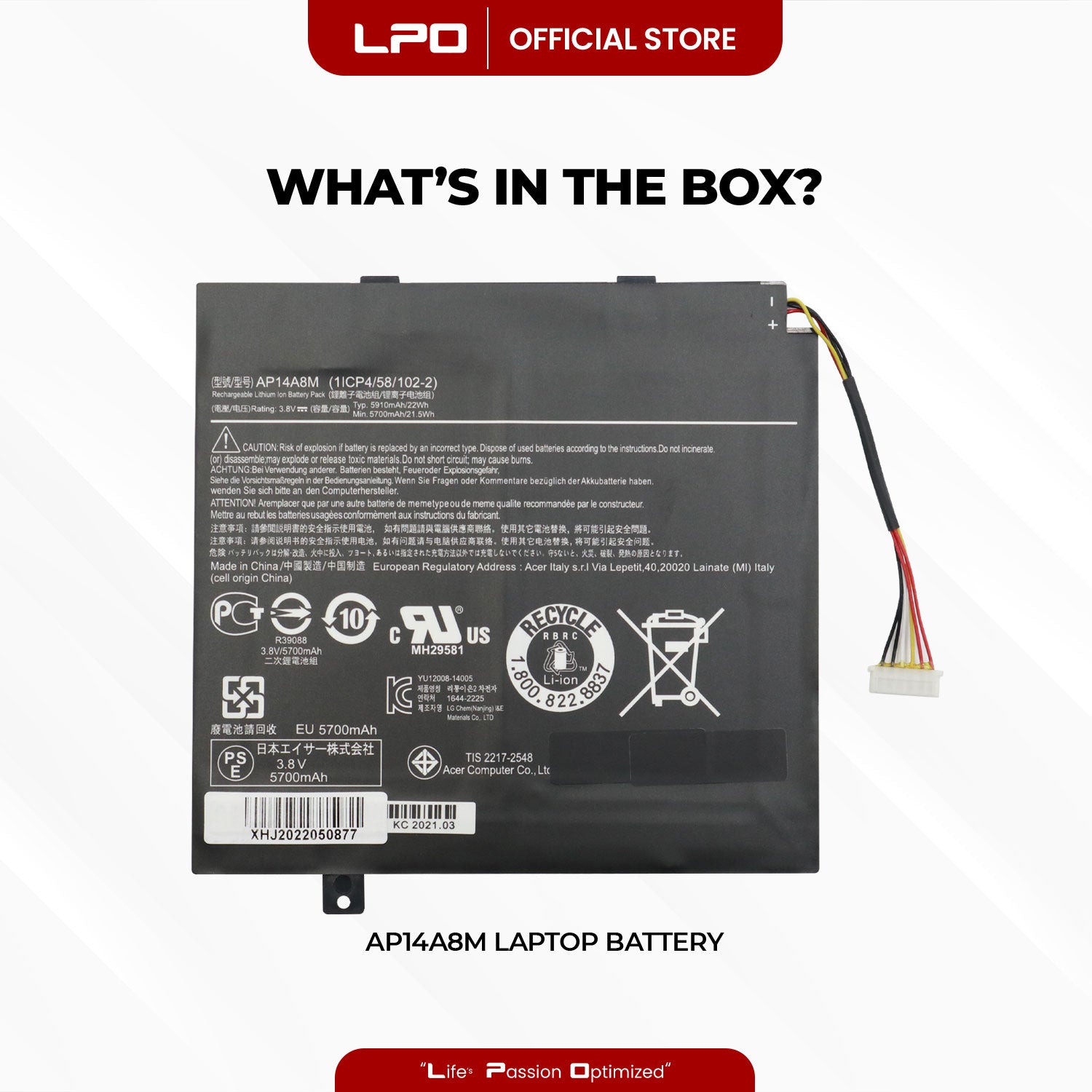 Laptop Battery AP14A8M Compatible with Acer Aspire Switch 10 SW5-011 SW5-012 10-inch Tablet - LPO Laptop PC-Outlet