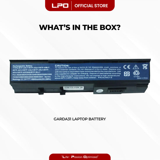 Laptop Battery GARDA31 Compatible with Acer Aspire 2920 2920Z 5560 Extensa 4220 4230 4620Z 4630Z