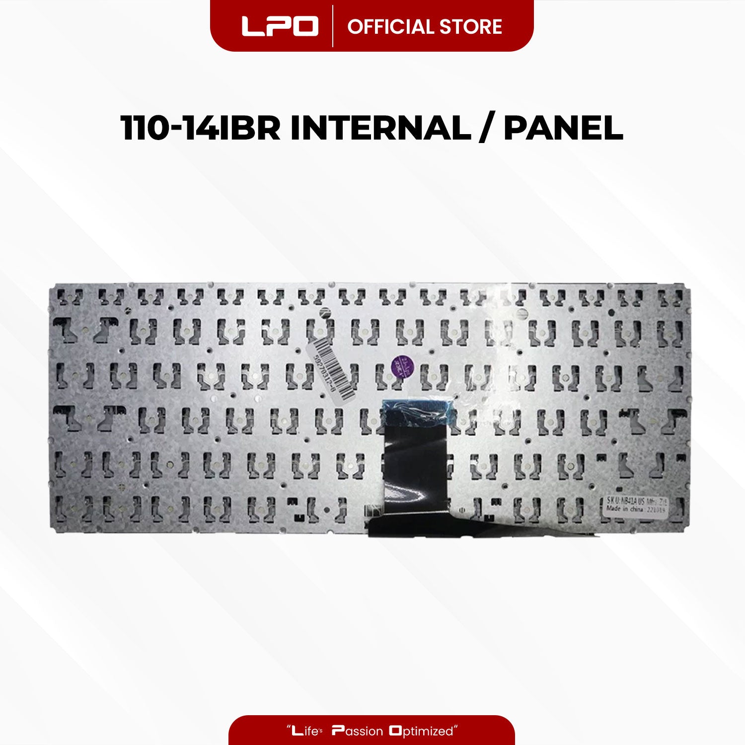 Laptop Keyboard LENOVO 110-14IBR Internal / Panel Black US Compatible with Lenovo Ideapad 110-14IBR 110-14AST