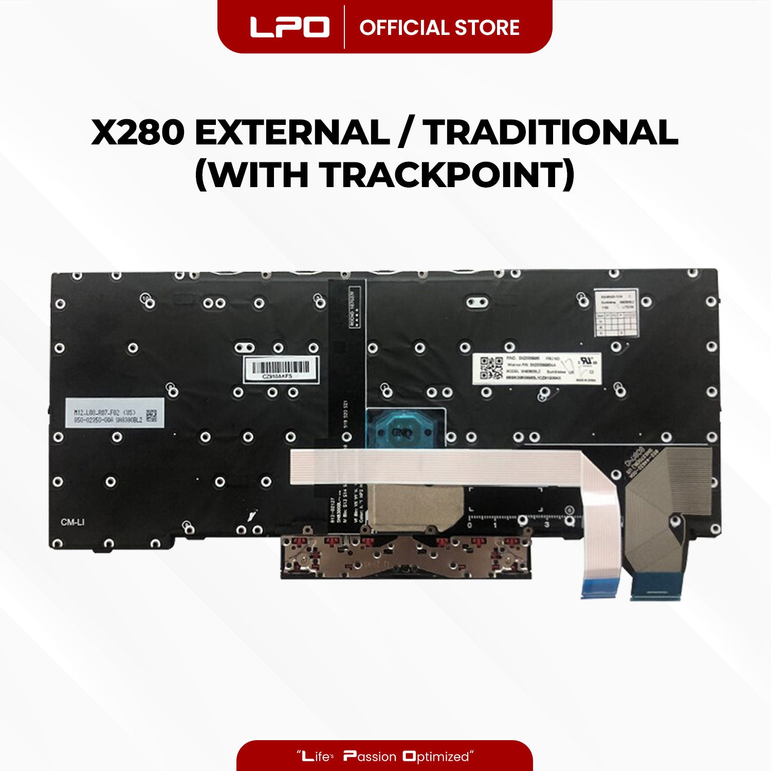 Laptop Keyboard LENOVO X280 (With Track Point) External / Traditional Black US Compatible with Lenovo Thinkpad A285