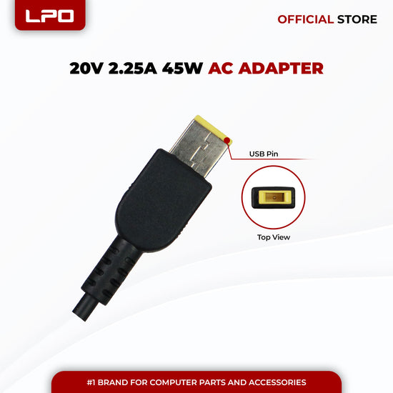 Laptop Charger Lenovo 20V 2.25A 45W USB Pin Compatible with Lenovo ADLX45NLC3A ADLX45NCC3A