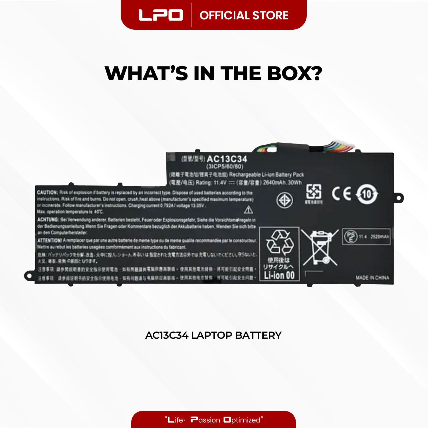 Laptop Battery AC13C34 Compatible with  Acer Aspire V5-122P V5-132 E3-111 E3-112 ES1-111M