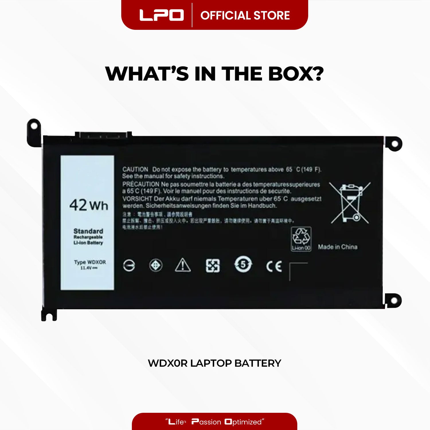 Laptop Battery WDX0R Compatible with Dell Inspiron 13 5000 Series 13 5368 5378 5379 Series