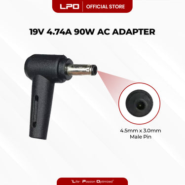 Laptop Charger Asus 19V 4.74A 90W Male Pin 4.5mm x 3.0mm Compatible with Asus Zenbook X560U UX480F x560UD