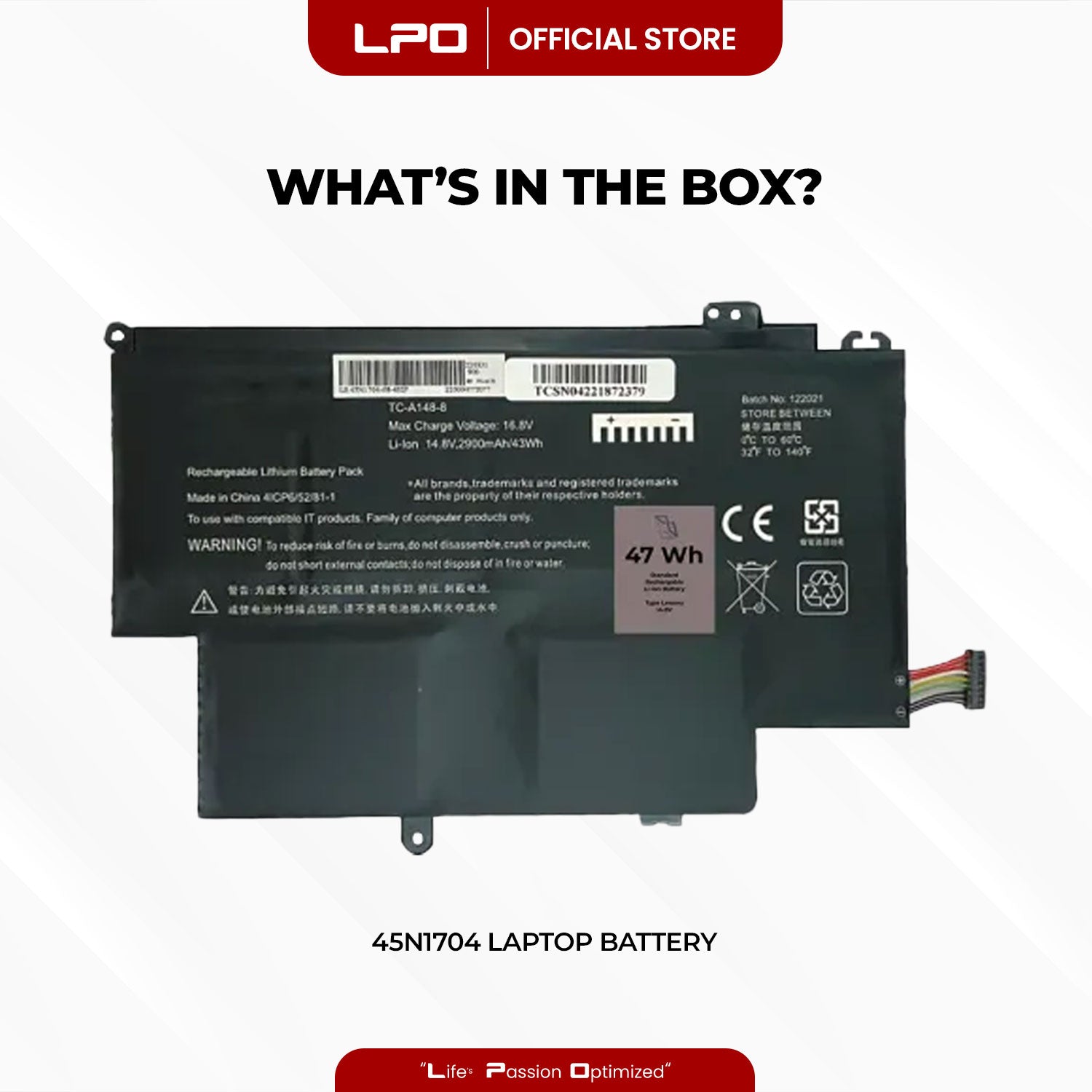 Laptop Battery 45N1704 Compatible with Lenovo ThinkPad Yoga 12 20DL/20DK Series