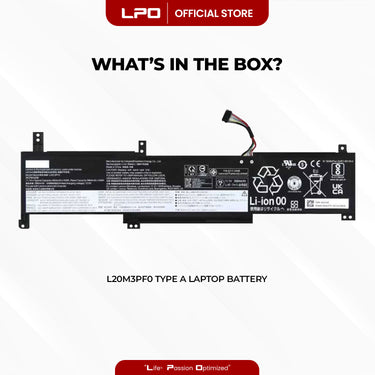 Laptop Battery L20M3PF0 Type A Compatible with Lenovo IdeaPad 3-15ALC6 3-14ITL6 3-15ITL6 - LPO Laptop PC-Outlet