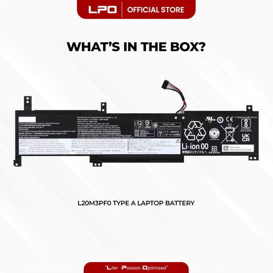Laptop Battery L20M3PF0 Type A Compatible with Lenovo IdeaPad 3-15ALC6 3-14ITL6 3-15ITL6 - LPO Laptop PC-Outlet