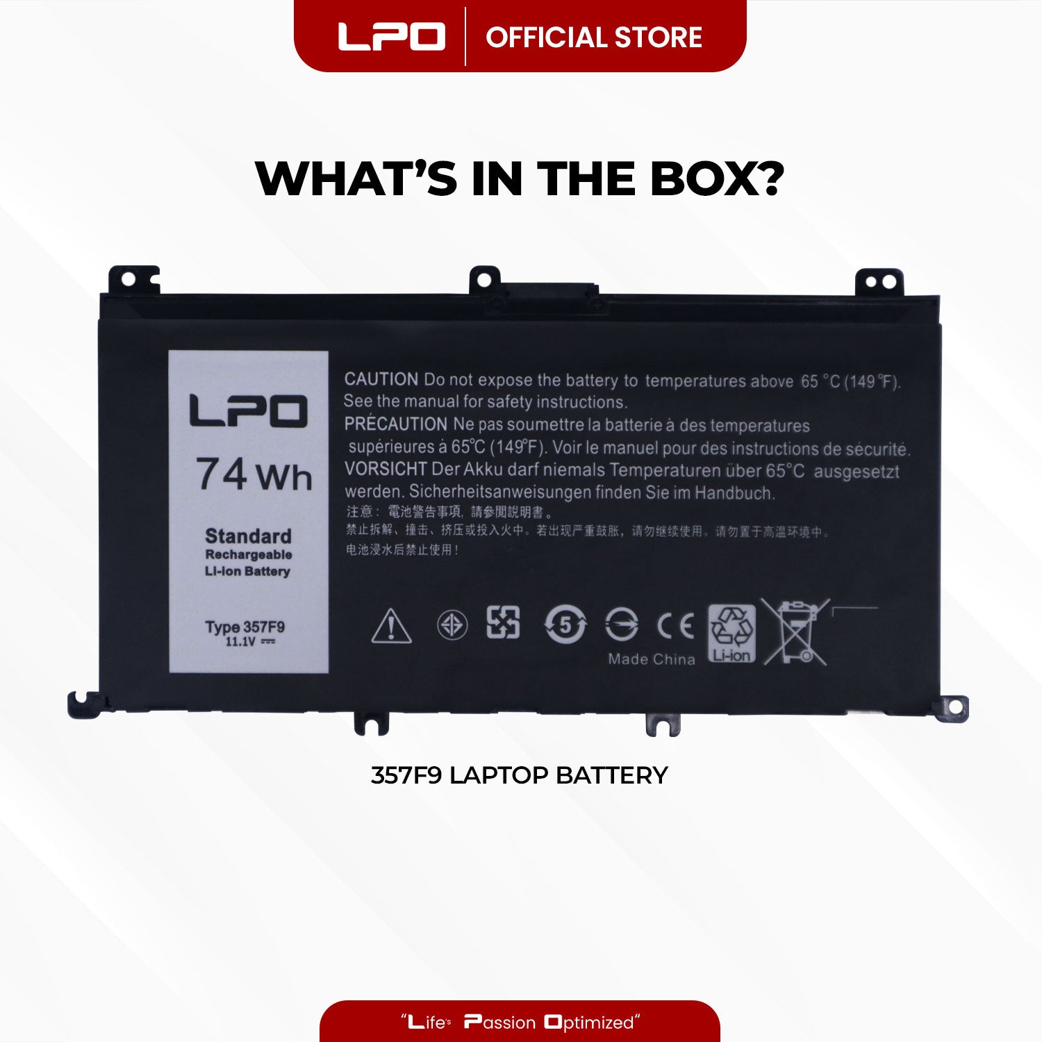 Laptop Battery 357F9 Compatible with Dell Inspiron 15 5577 7557 7559 7566 7567 Series - LPO Laptop PC-Outlet