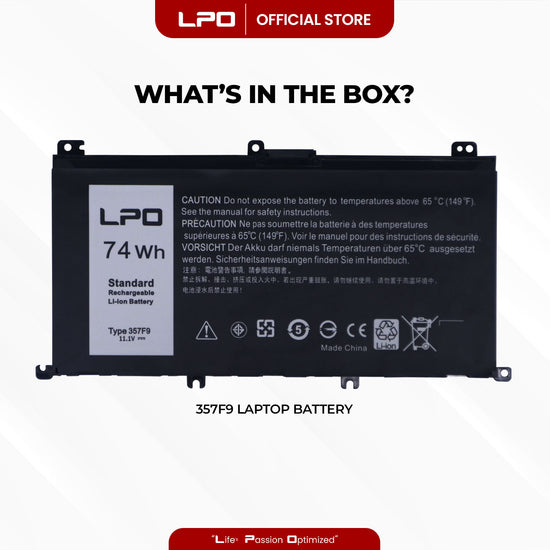Laptop Battery 357F9 Compatible with Dell Inspiron 15 5577 7557 7559 7566 7567 Series - LPO Laptop PC-Outlet