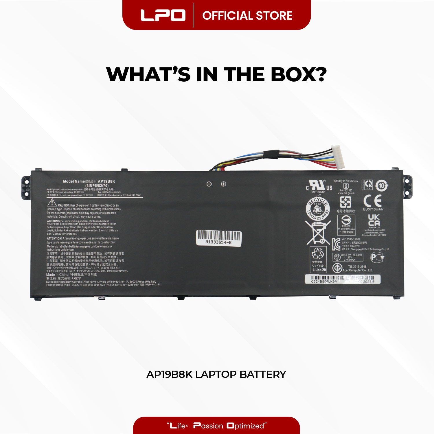 Laptop Battery AP19B8K Compatible with Acer Aspire A315-56 A317-52 SF314-42-R33B SF314-42 - LPO Laptop PC-Outlet