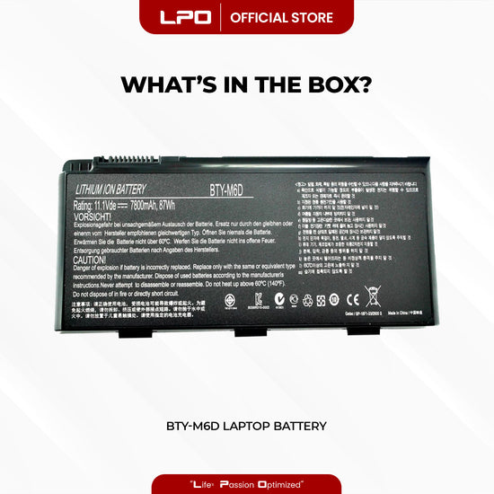Laptop Battery BTY-M6D	Compatible with MSI GT70 Model