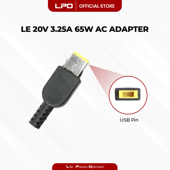Laptop Charger Lenovo 20V 3.25A 65W USB Pin Compatible with Lenovo Thinkpad T430 T440 T440S T440P