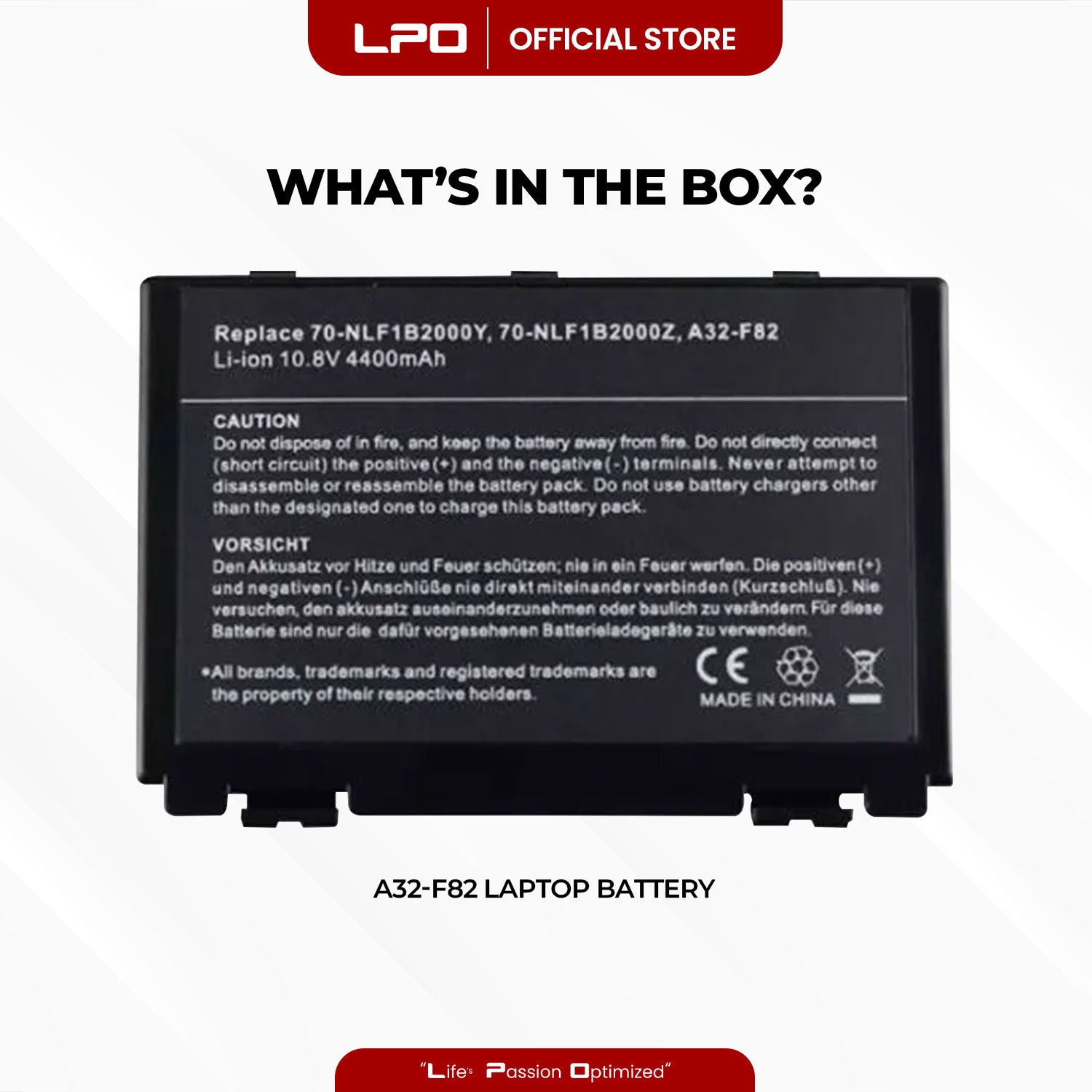 Laptop Battery A32-F82 Compatible with Asus k61ic K60IJ K50IJ K50I K60I A32-F82 A32-F52