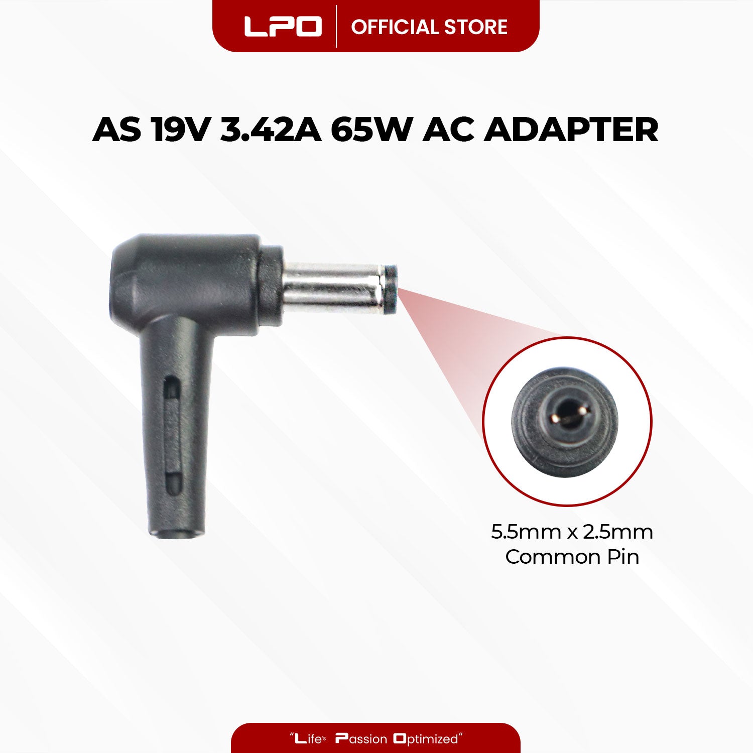 Laptop Charger Asus 19V 3.42A 65W Common Pin 5.5mm x 2.5mm Compatible with Asus X452M