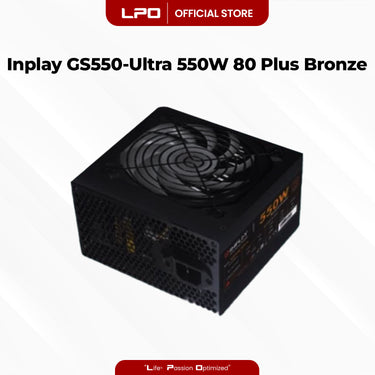 Inplay GS550-Ultra Black 550W 80+ Bronze RGB Power Supply True-Rated High Performance PSU For CPU Desktop PC Computer