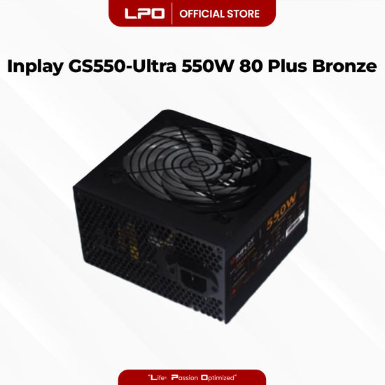 Inplay GS550-Ultra Black 550W 80+ Bronze RGB Power Supply True-Rated High Performance PSU For CPU Desktop PC Computer